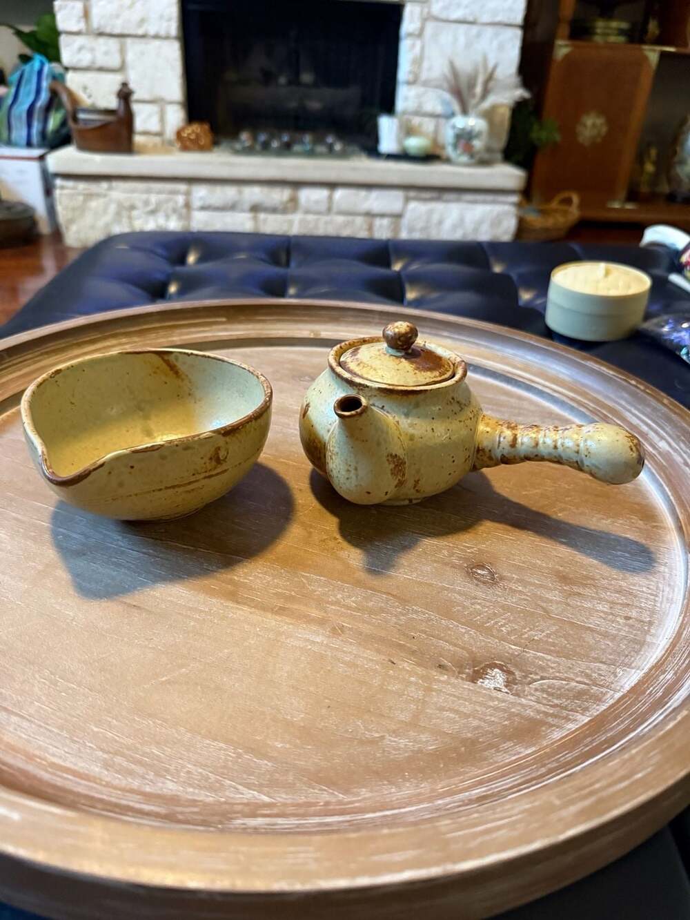 Tokoname Hand-made Mogake Teapot and cup/bowl